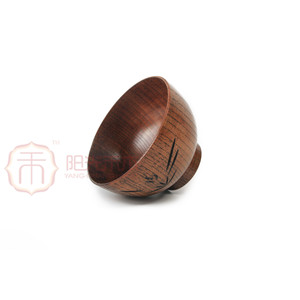 Tazón de madera de estilo japonés con forma cónica y diseño de flores para niños, tazón para arroz y sopa, origen Xianyou - Product Image 4