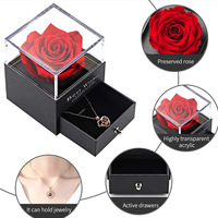 Yunnan bunga mawar abadi terlaris di dalam kotak untuk hadiah Hari Valentine yang diawetkan kotak hadiah perhiasan mawar