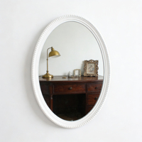 Miroir mural décoratif ovale classique de luxe, cadre rétro, noir et blanc, pour salon, chambre à coucher