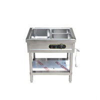 Server Dengan Tutup Dan Keran Untuk Restoran Katering Rumah Tangga Komersial Stainless Steel 5 Seksi Bain Marie Penghangat Makanan