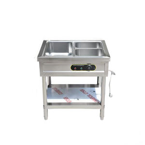 Bain-marie professionnel en acier inoxydable à 5 sections avec couvercle et robinet pour la restauration à domicile et les restaurants - Product Image 3