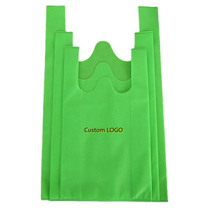 Bolsa de la compra de camiseta ecológica de tela no tejida, bolsa no tejida con impresión desechable, precio bajo - Product Image 1
