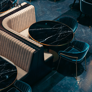 Juego de Mesas y Sillas de Diseño Moderno y Lujoso para Cafetería, Restaurante de Comida Rápida, Muebles para Cafetería, Cabinas para Restaurante - Product Image 6