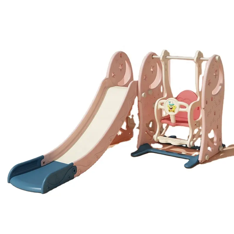 3 In 1 Sport Plastic Toy Children Swings And Slide Combination Set Baby Swing