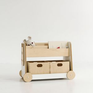Estantería <span class=keywords><strong>de</strong></span> <span class=keywords><strong>Madera</strong></span> Montessori <span class=keywords><strong>con</strong></span> <span class=keywords><strong>Ruedas</strong></span>, Librería Infantil Rústica <span class=keywords><strong>con</strong></span> 2 Cajas <span class=keywords><strong>de</strong></span> <span class=keywords><strong>Juguetes</strong></span> <span class=keywords><strong>de</strong></span> <span class=keywords><strong>Madera</strong></span> - Product Image 1