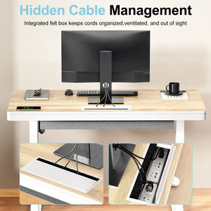 63-Inch Modern ev ofis ayaklı masa cabrio ergonomik tasarım ahşap klavye tepsisi ayarlanabilir yükseklik Sit standı masa 2 - Product Image 3