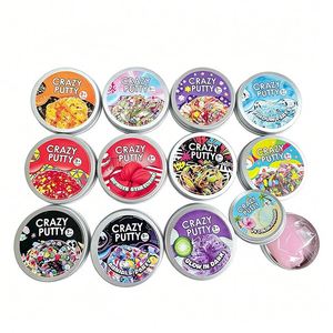 Scented Crystal Slime Putty Toy Metallic <b>Aluminum</b> <b>Container</b> Magic Surprise Stationery Carnival Club Bundle Display - Product Image 1