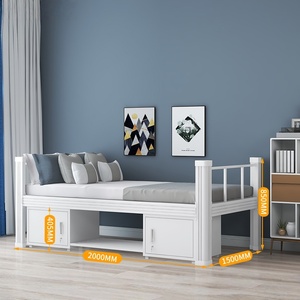 Cama Individual para Dormitorio <span class=keywords><strong>de</strong></span> Estudiantes, Cama <span class=keywords><strong>de</strong></span> Hierro <span class=keywords><strong>de</strong></span> una Sola Capa, Fabricada en Acero, Apartamento, Cama Individual - Product Image 2