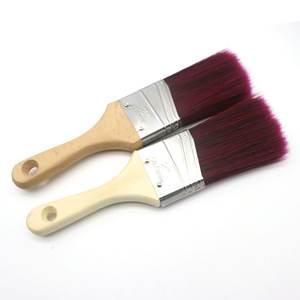 Kuas Cat Sudut DIY Industri 2 inci Kayu Beechwood Merah/Hitam Filamen Campuran Garansi 3 Tahun Dukungan OEM yang Dapat Disesuaikan - Product Image 1