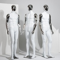 Maniquí Masculino de Cuerpo Completo Negro Mate de Alta Gama con Cabeza en Pose de Pie y Soporte de Exhibición para Tiendas de Ropa Masculina, Escaparates y Modelado Fotográfico