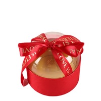 Boîte à cadeau en papier transparente, cylindrique, séparée, rigide, pour bouquet de fleurs en ruban, cadeau de mariage, boîte à cadeau en acrylique transparente, boîte à cadeau en forme de boule de temps