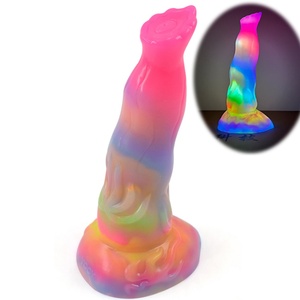 2022 Luminous Monster Sex Toy Multi-color Gorgeous Glow in Dark Silicone Realistic <b>Dildo</b> Panties for Woman - Product Image 4