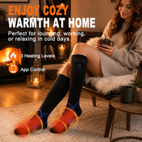 Calcetines Calefactables con Control por Aplicación, 7.4V 2200mAh, Calcetines Eléctricos Recargables para Esquí en Invierno al Aire Libre