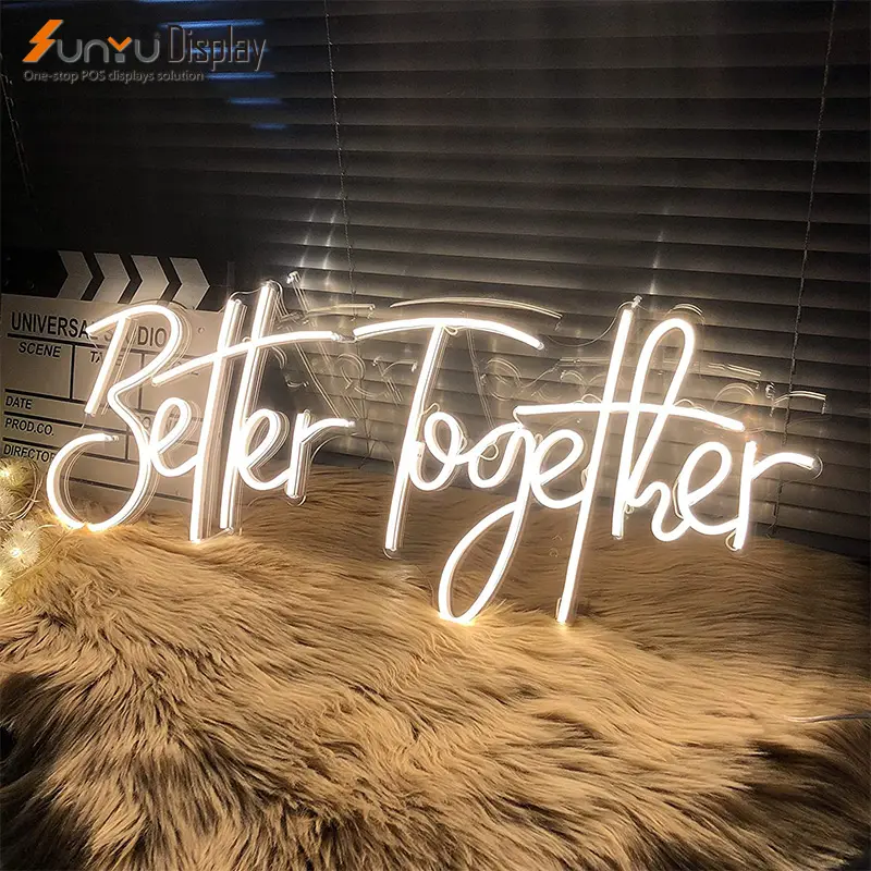 free design custom led advertising better together acrylic neon sign