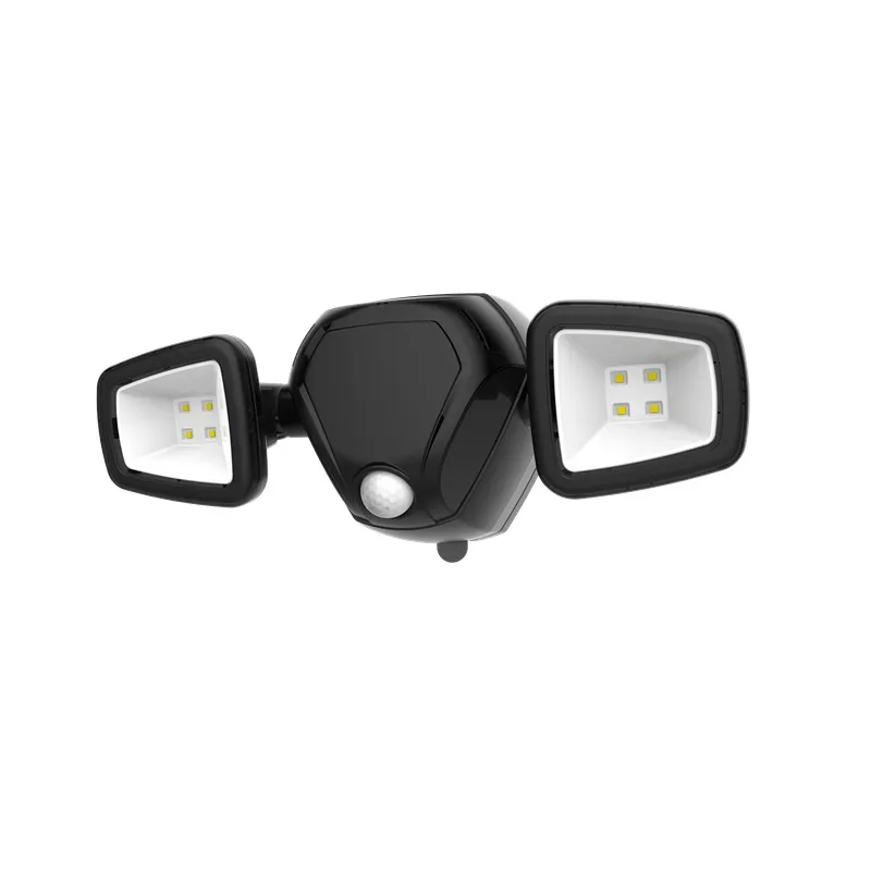 Guardiantech luzes de segurança de movimento, ao ar livre, a bateria operada, cabeça dupla, 500lm led, luz solar