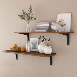 Ferramenta per scaffalature aperte da te in ferro rustica per impalcature in metallo resistente incluso armadio da bagno con ripiano a L nero a parete galleggiante - Product Image 6