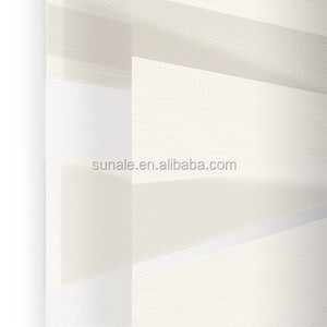 100% poliéster cebra tela ciega estilo francés patrón Vertical persianas ventanas francesas incorporado hoteles habitación sombreado - Product Image 2