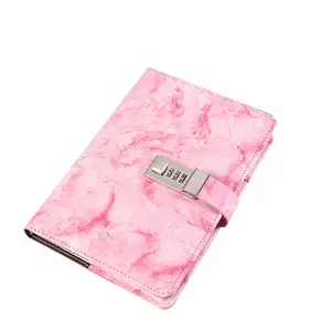 Soododo A5 Vintage Marble Password Book Creative Minimalist Printed Student Diary with Lock and Soft Notepad Wholesale