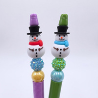 Perles en silicone 3D de Noël, série maison en pain d'épices, perles en silicone de dessin animé pour stylos à perles, accessoires de bijoux DIY