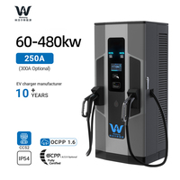 ESTACIÓN DE CARGA RÁPIDA PARA VEHÍCULOS ELÉCTRICOS DE ALTA POTENCIA DE 60-120KW, MONTADA EN SUELO, CHADEMO NACS CCS2, CONTROL REMOTO 4G, IP54, NUEVA