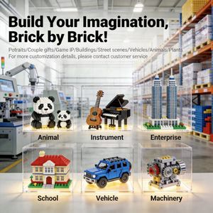 Bloques de Construcción Micro Personalizados de Jirafa, Material ABS, Juego de Ladrillos Educativos para Ensamblar, Juguete Seguro Personalizable - Product Image 5