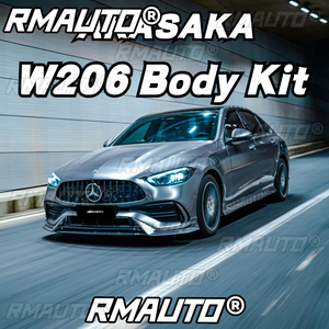 W206 AKASAKA Body Kit Front Bumper Lip <b>Splitter</b> Rear Spoiler Side Skirt Racing Grill for Mercedes Benz C Class W206 2022-2023 - Product Image 3