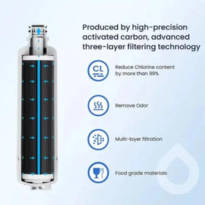 BORPLFTR50 Compatible Plastic Refrigerator <b>Filter</b> Cartridges for Household Use Ultra Clarity Pro Water <b>Filters</b> Included - Product Image 1