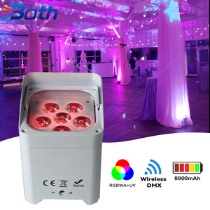 6x18W RGBWA+UV Wireless Battery LED Par Light WiFi APP Control Uplight for Wedding DJ Events - Product Image 1