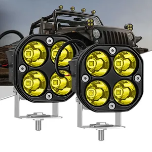 أضواء عمل LED بقوة 40 واط وحجم 3 بوصات، كشافات قيادة، أضواء ضباب صفراء/بيضاء للسيارات والشاحنات الصغيرة والجرارات ومركبات الدفع الرباعي، تعمل بجهد 12 فولت و24 فولت - Product Image 1
