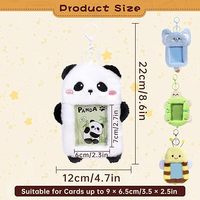 Porte-cartes photo en peluche Kpop Panda Kawaii personnalisable, mignon et doux, avec porte-clés en peluche pour filles et étudiantes