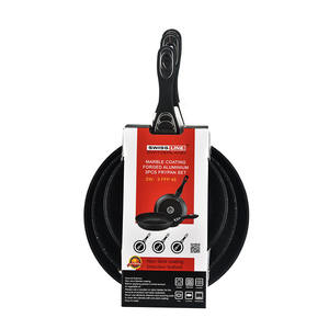 Sartén antiadherente con recubrimiento de granito de aluminio, juego de utensilios de cocina, 3 uds. - Product Image 1