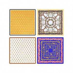 New Luxurious Style Fashion Spring Leaf Pattern 70*70 cm Retro <b>Tartan</b> Polyester Silk Square Neck <b>Scarf</b> Ladies Usa Mairun 823 - Product Image 6