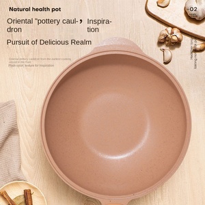 <span class=keywords><strong>Wok</strong></span> antiadhésif à micro-pression Pot en argile domestique multifonctionnel avec nouvelle isolation Pot de cuisinière à induction à flamme nue universel - Product Image 2