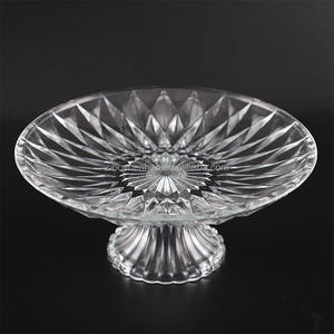 Platos de pastel de vidrio transparente al por mayor populares con bases platos de ensalada de vidrio de <span class=keywords><strong>cristal</strong></span> platos de postre de pastel multifuncionales - Product Image 1