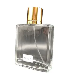 Altın kapaklı lüks parfüm şişesi kalın şeffaf cam ince sis sprey tıraş sonrası Atomizer doldurulabilir parfüm