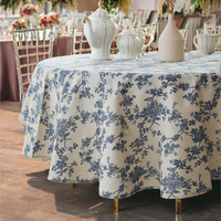 Nappe ronde de luxe en non-tissé, faite à la main, à motif floral imprimé, pour mariage, fête, banquet, hôtel – Faible MOQ, prix usine