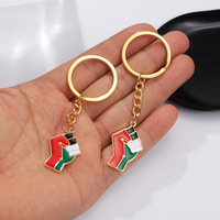Llavero de Mosquetón con Mapa de Palestina e Israel, Chapado en Oro, de Aleación de Zinc, Diseño Personalizado de Fábrica, con Bandera Nacional, Impresión UV