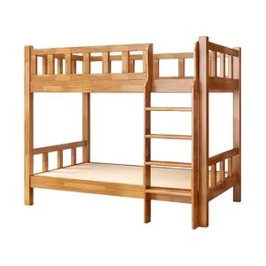 Ranjang tunggal anak kayu polos pabrik tempat tidur susun multifungsi anak prasekolah tempat tidur susun - Product Image 1