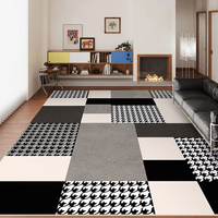 Tapis de salon et tapis de chambre à coucher de haute qualité, luxueux, imprimés en 3D, motif à carreaux vintage, lavables
