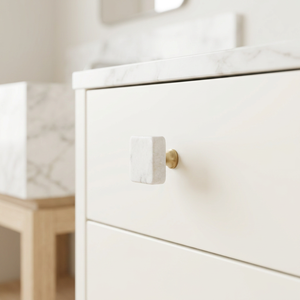 AK Brass Luxury Marble Metal Cabinet Knobs White & Gold Finish Wholesale Price Drawer Shelf Furniture Handle Decorative <b>Hardware</b> - Product Image 1