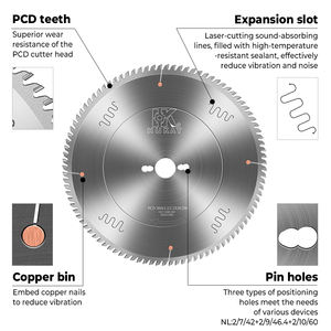 Piringan gergaji laptop 300mm 96T bundar ujung berlian PCD kelas industri untuk pertukangan MDF melamin pisau gergaji papan partikel - Product Image 2
