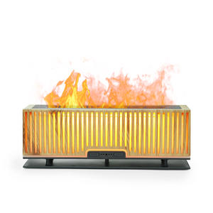 Wood Grain Flame <b>Humidifier</b> 0.5L Led Light Aroma Diffuser With Timer For Home Use - Product Image 3