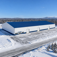 Bâtiment métallique préfabriqué pour entrepôt, atelier, bureau, avec panneaux PIR en acier, résistant aux charges de neige, norme CSA G40.21, 350W