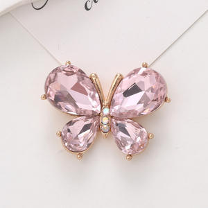 Kristallglas-Schmetterling DIY-Zubehör Handyhülle Schönheitsaufkleber Zinklegierung-Knopf Dekoration Charms Legierungsschmetterling - Product Image 4