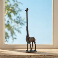 Porte-serviettes en papier en fonte de style européen, distributeur de rouleaux de cuisine, sculpture en métal en forme de girafe