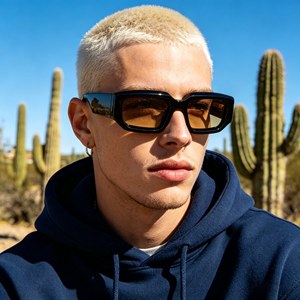 Lunettes de <span class=keywords><strong>soleil</strong></span> rectangulaires polarisées de luxe rétro pour femmes et hommes, monture fine, logo personnalisé de haute qualité, en acétate - Product Image 1