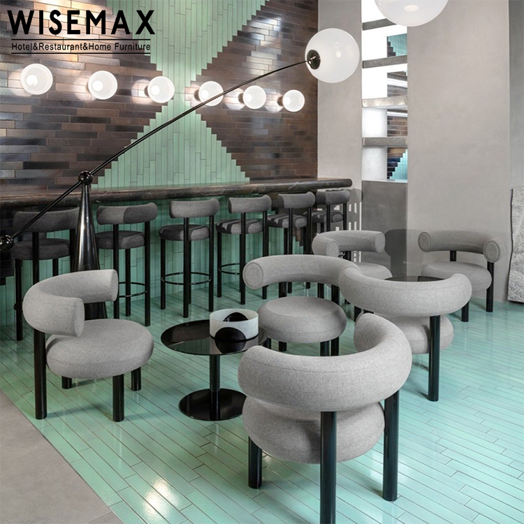 Мебель WISEMAX, высокое качество, Мягкая изогнутая спинка, обеденный стул из льняной ткани для гостиной, кафе, обеденный стул для отдыха