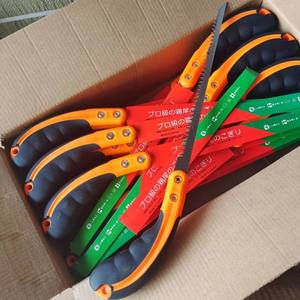 Sierra de mano Phoenix Tail, hoja recta de acero inoxidable, mango azul y naranja, para árboles frutales, carpintería y uso en jardín - Product Image 3