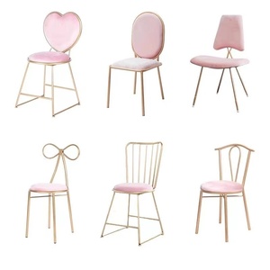 Wholesale Cheap Price High Quality Metal Salon <b>Stool</b> Pink Salon Furniture Modern Design Living Room Nail Salon Commercial Use - Product Image 4