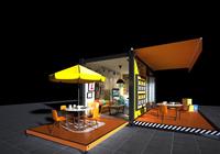 Conception n°2 Café boutique préfabriqué en conteneur commercial